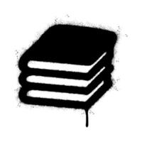 Spray Painted Graffiti book icon Word Sprayed isolated with a white background. graffiti book with over spray in black over white. vector