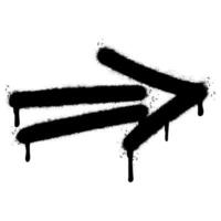 Spray Painted Graffiti arrow Sprayed isolated with a white background. graffiti arrow with over spray in black over white. vector