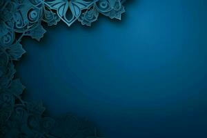 blue flat background with islamic ornament photo