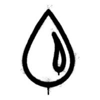 Spray Painted Graffiti Water drop logo vector icon isolated on white background.