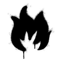 Spray Painted Graffiti Fire flame icon Sprayed isolated with a white background. graffiti Fire flame icon with over spray in black over vector