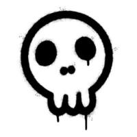 Spray Painted Graffiti skull icon Sprayed isolated with a white background. graffiti skull symbol with over spray in black over white. vector