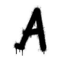 Spray Painted Graffiti font A Sprayed isolated with a white background. graffiti font A with over spray in black over white. Vector illustration.