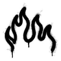 Spray Painted Graffiti Fire flame icon Sprayed isolated with a white background. graffiti Fire flame icon with over spray in black over vector