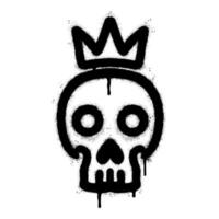 Spray Painted Graffiti skull in the crown icon Sprayed isolated with a white background. vector