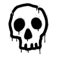 Spray Painted Graffiti skull icon Sprayed isolated with a white background. graffiti skull symbol with over spray in black over white. vector