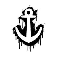 Spray Painted Graffiti anchor icon Sprayed isolated with a white background. graffiti anchor with over spray in black over white. vector