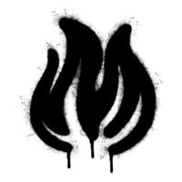 Spray Painted Graffiti Fire flame icon Sprayed isolated with a white background. graffiti Fire flame icon with over spray in black over vector