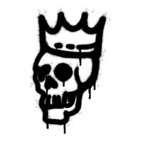 Spray Painted Graffiti skull in the crown icon Sprayed isolated with a white background. vector