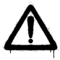 Spray Painted Graffiti warning icon Sprayed isolated with a white background. graffiti alert symbol with over spray in black over white. Vector illustration.