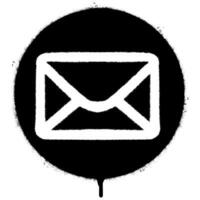 Spray Painted Graffiti mail icon Sprayed isolated with a white background. graffiti envelope with over spray in black over white. vector