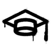 Spray Painted Graffiti Graduation Hat icon Sprayed isolated with a white background. vector