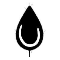 Spray Painted Graffiti Water drop logo vector icon isolated on white background.