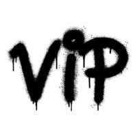 Spray Painted Graffiti vip Word Sprayed isolated with a white background. graffiti font vip with over spray in black over white. vector