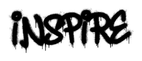 Spray Painted Graffiti Inspire Word Sprayed isolated with a white background. graffiti font Inspire with over spray in black over white. vector