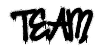 Spray Painted Graffiti Team Word Sprayed isolated with a white background. graffiti font Team with over spray in black over white. vector