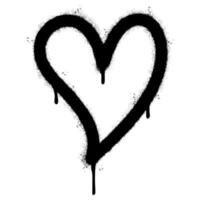 Spray Painted Graffiti heart icon Sprayed isolated with a white background. graffiti love icon with over spray in black over white. vector