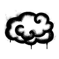 Spray Painted Graffiti cloud icon Sprayed isolated with a white background. graffiti cloud icon with over spray in black over white. vector