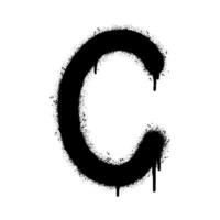 Spray Painted Graffiti font C Sprayed isolated with a white background. graffiti font C with over spray in black over white. Vector illustration.