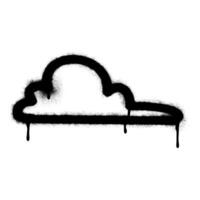 Spray Painted Graffiti cloud icon Sprayed isolated with a white background. graffiti cloud icon with over spray in black over white. vector