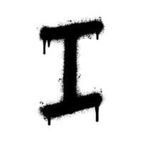 Spray Painted Graffiti font I Sprayed isolated with a white background. graffiti font I with over spray in black over white. Vector illustration.