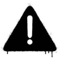 Spray Painted Graffiti warning icon Sprayed isolated with a white background. graffiti alert symbol with over spray in black over white. Vector illustration.