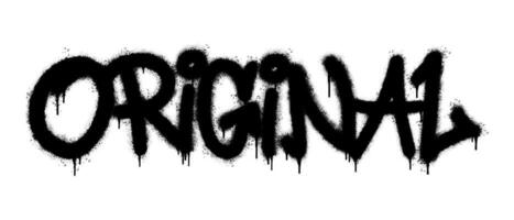 Spray Painted Graffiti Original Word Sprayed isolated with a white background. graffiti font Original with over spray in black over white. vector