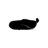 Silhouette of the fire eel, Mastacembelus erythrotaenia, is a relatively large species of spiny eel, can use for art Illustration, logo type, pictogram, website, or graphic design element. Vector