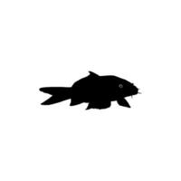 Gold Fish Silhouette, can use for Logo Gram, Art Illustration, Pictogram, Website, Decoration, or Graphic Design Element. Vector Illustration