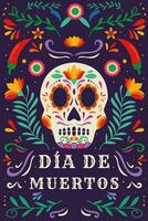 flat design vector dia de muertos vertical banner illustration