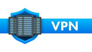 Secure VPN connection concept. Virtual private network connectivity overview. Vector stock illustration.