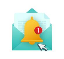 Enable reminder notification. Email notification. Message alert. Vector stock illustration