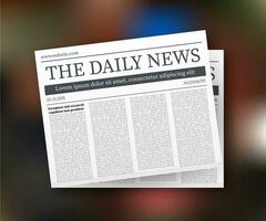 Vector mock up of a blank daily newspaper. Fully editable whole newspaper in clipping mask. Vector stock illustration