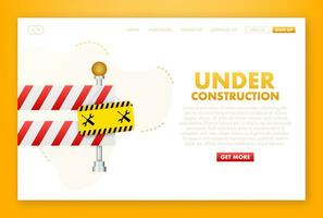 Under construction website page. Border stripe web. Vector stock illustration.