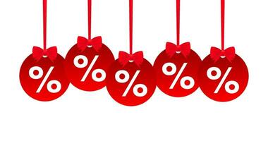 Video hangtags Sale red percent. Vector illustration