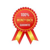 Money back guarantee. Ribbon banner. Sale tag. Sale banner badge. Vector stock illustration