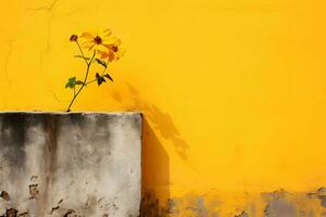 flat wall background and flower photo