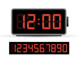 Digital clock number set. Time icon. Design element. Vector stock illustration. Vector illustration