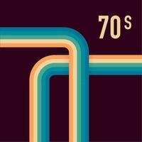 70s, 1970 abstract vector stock retro lines background. Vector illustration