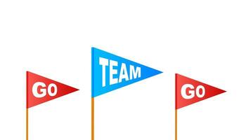 Go Team Triangle Banner. Go team in cartoon style. Vector stock illustration