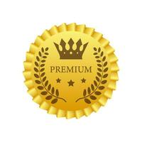 Premium. Premium in royal style on gold background. Luxury template design. Vector stock illustration