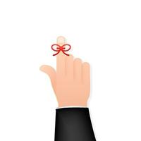 Don t Forget reminder. Rope bow on finger pointing. Vector stock illustration