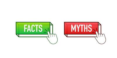 Myths facts button. Facts, great design for any purposes. Vector stock illustration