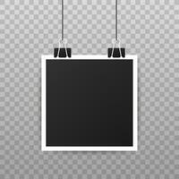 Photo frame mockup design. Realistic photograph with blank space for your image. Vector illustration.