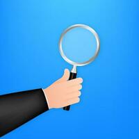 Magnifying glass hand for web background design. Magnifying glass icon. Vector stock illustration