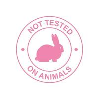 Not tested on animals. Cruelty free Pink banner. Vegan emblem. Packaging design. Natural product. Vector stock illustration