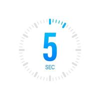 The 5 second, timer, stopwatch vector icon. Stopwatch icon in flat style. Vector stock illustration