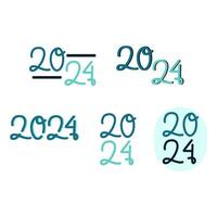 Set Of 2024 Typography Numeric vector