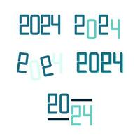 Set Of 2024 Typography Numeric vector