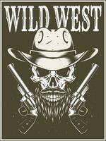 wild west poster for print vector